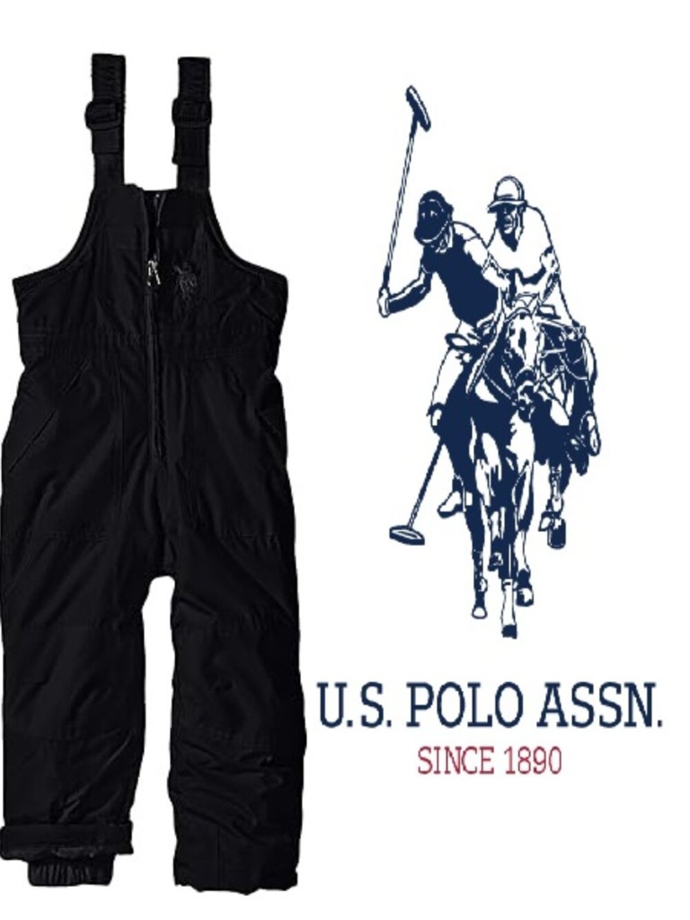 Ski Snow Insulated Overalls Bib Pants Black Youth Large (14-16 years)